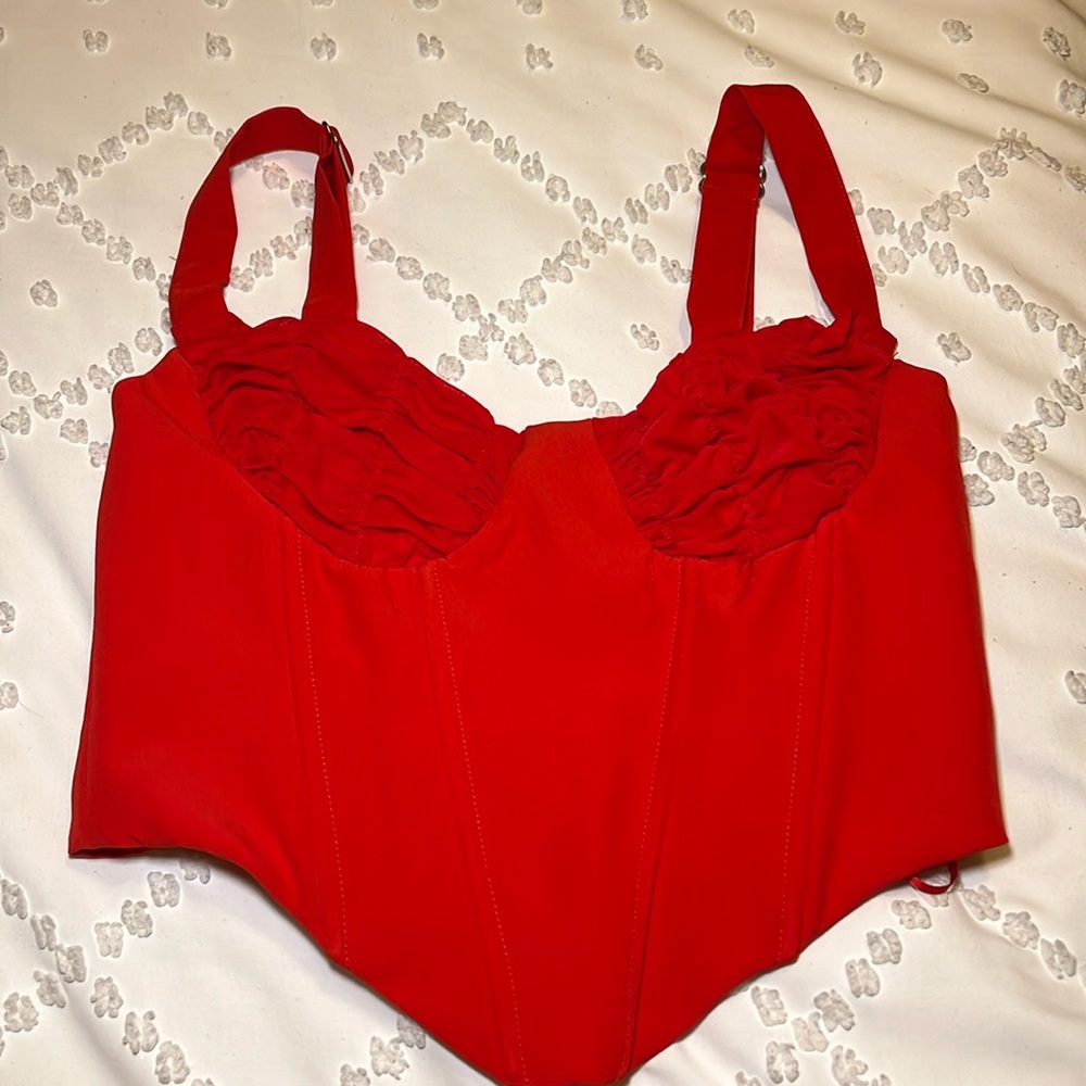 White Fox Red Corset Tank (XS)